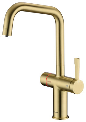 Clearwater Magus 4 Electronic 4in1 Filtered Instant Kettle Kitchen Tap & Filtered Cold, Cold & Hot Brushed Brass PVD - MAE4BB
