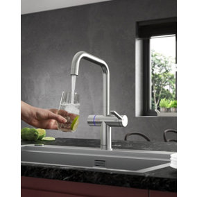 Clearwater Magus 4 Electronic 4in1 Filtered Instant Kettle Kitchen Tap & Filtered Cold, Cold & Hot Brushed Nickel PVD - MAE4BN