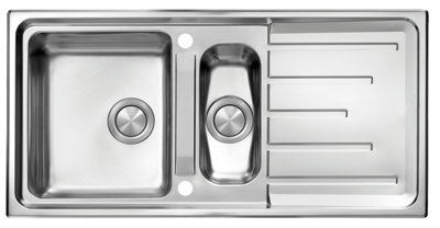 Clearwater Monza 1.5 Bowl and Drainer Stainless Steel Kitchen Sink 1000x500 - MN150