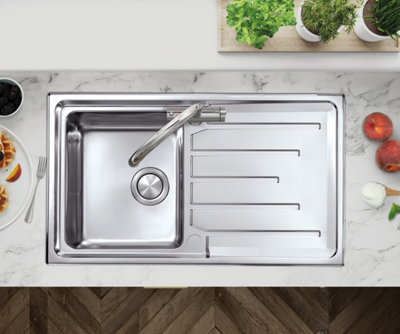 Clearwater Monza Single Bowl and Drainer Stainless Steel Kitchen Sink