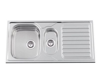 Clearwater Okio 1.5 Bowl and Drainer Stainless Steel Kitchen Sink - 7510423