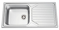 Clearwater Okio Large Bowl and Drainer Stainless Steel Kitchen Sink - 7510723