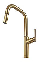 Clearwater Santor Pull Out With Twin Spray Kitchen Brushed Brass- SAN20BB