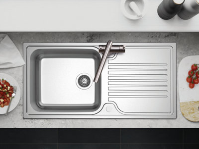 Clearwater Starline Large Single Bowl and Drainer Stainless Steel ...