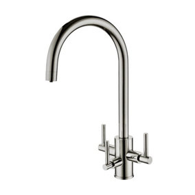 Clearwater Stella Tri Spa Kitchen Filter Tap Filtered Water & Cold & Hot Brushed Nickel PVD - ST2BN
