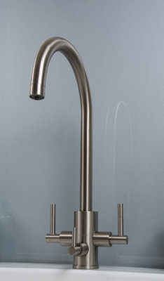 Clearwater Stella Tri Spa Kitchen Filter Tap Filtered Water & Cold & Hot Brushed Nickel PVD - ST2BN