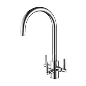 Clearwater Stella Tri Spa Kitchen Filter Tap Filtered Water & Cold & Hot Chrome PVD - ST2CP