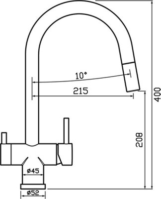 Clearwater Toledo Kitchen Mixer Filter Pull Out Tap Filtered Water & Cold & Hot Brushed Brass PVD - TO2BB