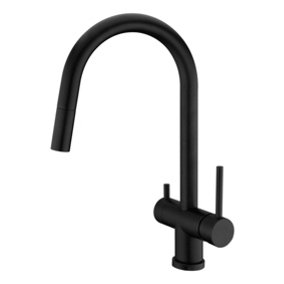 Clearwater Toledo Kitchen Mixer Filter Pull Out Tap Filtered Water & Cold & Hot Matt Black PVD - TO2MB
