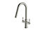 Clearwater Topaz J Spout Pull Out With Twin Spray Kitchen Brushed Nickel - TOP30BN