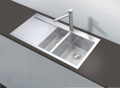 Clearwater Zenith 1.5 Bowl Left Hand Drainer Stainless Steel Kitchen Sink 1000X510mm - ZE150L