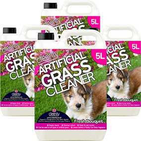 Cleenly Artificial Grass Cleaner for Dogs - Eliminates Pet Urine Stains and Odours - Fresh Bouquet Fragrance (20 Litres)