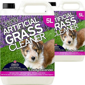 Cleenly Artificial Grass Cleaner for Dogs - Eliminates Pet Urine Stains and Odours - Lovely Lavender Fragrance (10 Litres)