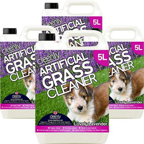 Cleenly Artificial Grass Cleaner for Dogs - Eliminates Pet Urine Stains and Odours - Lovely Lavender Fragrance (20 Litres)