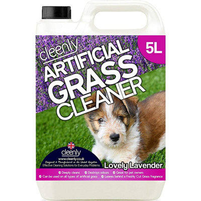 Cleenly Artificial Grass Cleaner for Dogs - Eliminates Pet Urine Stains and Odours - Lovely Lavender Fragrance (5 Litres)