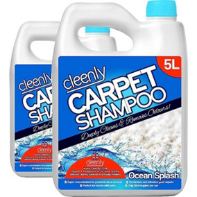 Cleenly Carpet Shampoo Cleaner Solution (10 litres) - Ocean Splash Fragrance - Safe for All Carpet Cleaning Machines