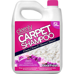 Cleenly Carpet Shampoo Cleaner Solution Floral Fresh Fragrance Safe for All Carpet Cleaning Machines 5L