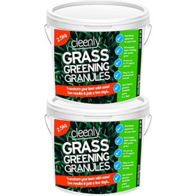 Cleenly Grass Greening Granules Lawn Fertiliser - Superfood to Make Grass Greener, Stronger & Healthier 5kg