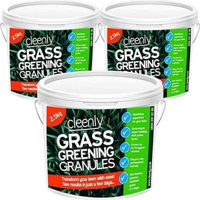 Cleenly Grass Greening Granules Lawn Fertiliser - Superfood to Make Grass Greener, Stronger & Healthier 7.5kg