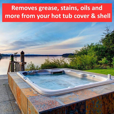Cleenly Hot Tub & Spa Surface Cleaner Removes Dirt Grime Oil & Waterlines Antibacterial Properties 1L
