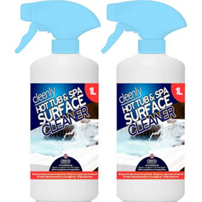 Cleenly Hot Tub & Spa Surface Cleaner - Removes Dirt, Grime Oil & Waterlines - Antibacterial Properties 2L