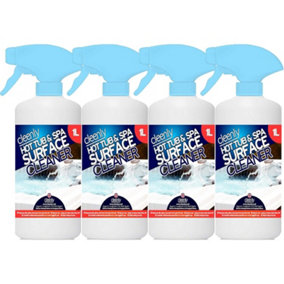 Cleenly Hot Tub & Spa Surface Cleaner Removes Dirt Grime Oil & Waterlines Antibacterial Properties 4L