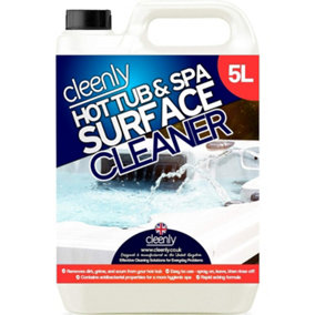 Cleenly Hot Tub & Spa Surface Cleaner Removes Dirt Grime Oil & Waterlines Antibacterial Properties 5L