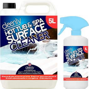 Cleenly Hot Tub & Spa Surface Cleaner - Removes Dirt, Grime Oil & Waterlines - Antibacterial Properties 6L