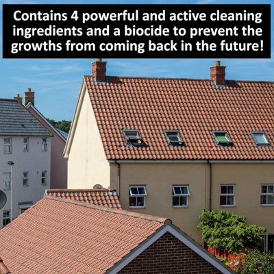 Cleenly Intense Roof Cleaner - Deeply Cleans to Remove Dirt, Grime, Grease, Mould, Moss, Algae and More 5L