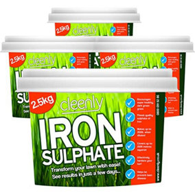 Cleenly Iron Sulphate for Lawns 10kg Pure Lawn Tonic Ferrous Sulphate of Iron Lawn Greener and Turf Hardener