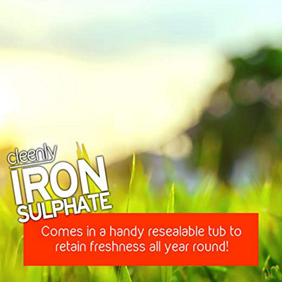 Cleenly Iron Sulphate for Lawns 10kg Pure Lawn Tonic Ferrous Sulphate of Iron Lawn Greener and Turf Hardener