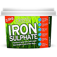 Cleenly Iron Sulphate for Lawns 2.5kg Pure Lawn Tonic Ferrous Sulphate of Iron Lawn Greener and Turf Hardener