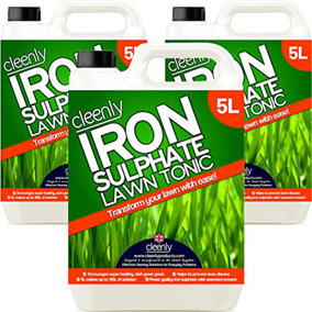 Cleenly Iron Sulphate Lawn Tonic Liquid - Transforms Lawns, Hardens Turf and Greens Grass 15L