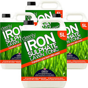 Cleenly Iron Sulphate Lawn Tonic Liquid - Transforms Lawns, Hardens Turf and Greens Grass 20L