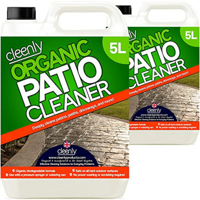 Cleenly Organic Patio Cleaner - For Patios, Driveways, Paths & More - Contains no Bleach or Harsh Chemicals 10L