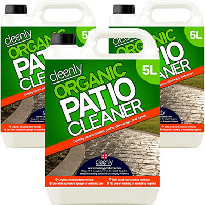 Cleenly Organic Patio Cleaner - For Patios, Driveways, Paths & More - Contains no Bleach or Harsh Chemicals 15L