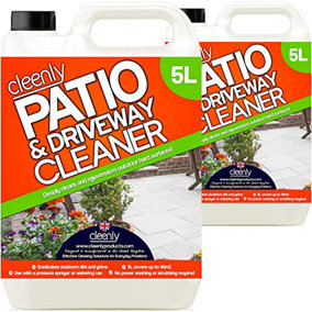 Cleenly Patio & Driveway Cleaner 10L - Remove Stains, Dirt and Grime - Use on Block Paving, Steps, Paths, Concrete