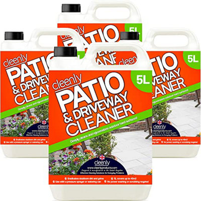 Cleenly Patio & Driveway Cleaner 20L - Remove Stains, Dirt and Grime - Use on Block Paving, Steps, Paths, Concrete