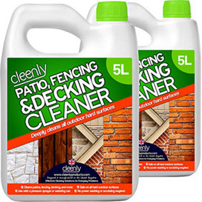 Cleenly Patio Fencing & Decking Cleaner Fluid Concentrate for Outdoor Use Pet Friendly (10 Litres)