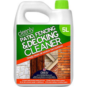 Cleenly Patio Fencing & Decking Cleaner Fluid Concentrate for Outdoor Use Pet Friendly (5 Litres)