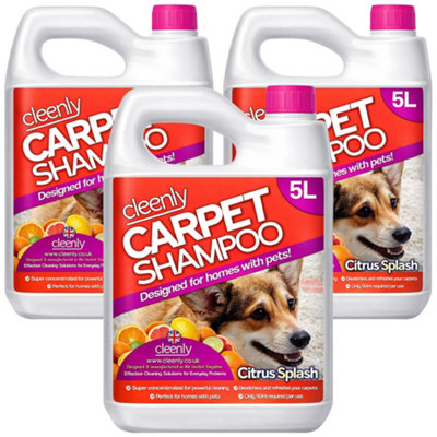 Cleenly Pet Carpet Shampoo Cleaner Solution (15 litres) - Citrus Splash ...