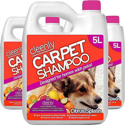 Cleenly Pet Carpet Shampoo Cleaner Solution (15 litres) Citrus Splash