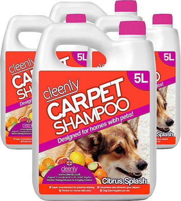 Cleenly Pet Carpet Shampoo Cleaner Solution (20 litres) - Citrus Splash Fragrance - Safe for All Carpet Cleaning Machines
