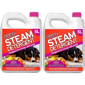 Cleenly Pet Steam Detergent for Steam Mops (10 litres) - Citrus Splash - Designed for Homes with Pets