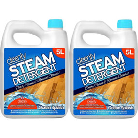 Cleenly Pet Steam Detergent for Steam Mops (10 litres) Ocean Splash Designed for Homes with Pets