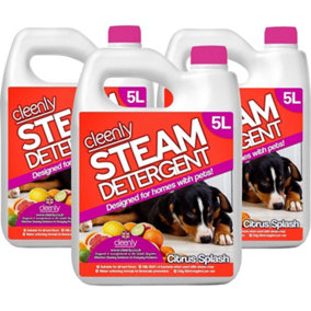 Cleenly Pet Steam Detergent for Steam Mops (15 litres) Citrus Splash Designed for Homes with Pets