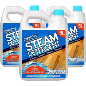 Cleenly Pet Steam Detergent for Steam Mops (15 litres) Ocean Splash Designed for Homes with Pets