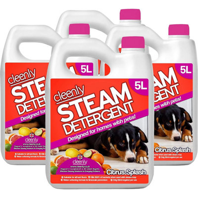 Cleenly Pet Steam Detergent for Steam Mops (20 litres) Citrus Splash Designed for Homes with Pets