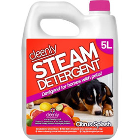 Cleenly Pet Steam Detergent for Steam Mops (5 litres) - Citrus Splash - Designed for Homes with Pets