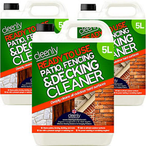 Cleenly Ready to Use Patio Cleaner, Removes Dirt and Grime From Patios, Decking, Driveways, Paving and More 15L